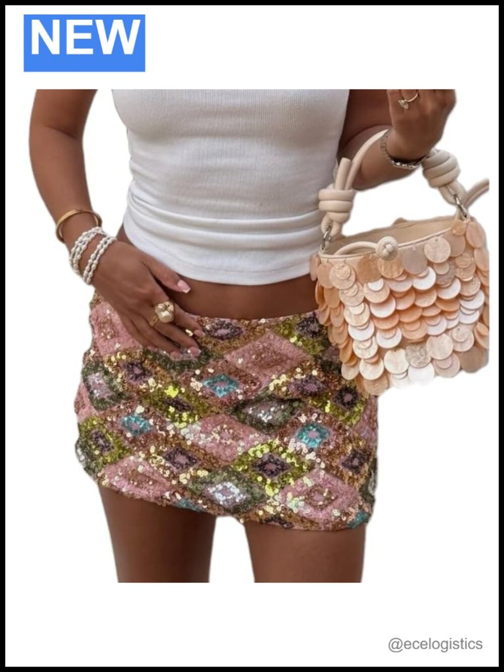 Sequined Sequin Mini Skirt Low Rise Bodycon Party Skirt Womens Sparkly